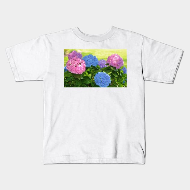 Big And Bright Hydrangeas Kids T-Shirt by Cynthia48